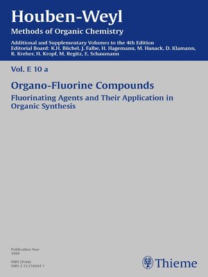 cover image of Houben-Weyl Methods of Organic Chemistry Volume E 10a Supplement